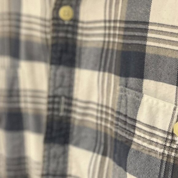 J Crew Flannel Button Down 100% Cotton Shirt - XL in Blue / White Plaid - Picture 7 of 7